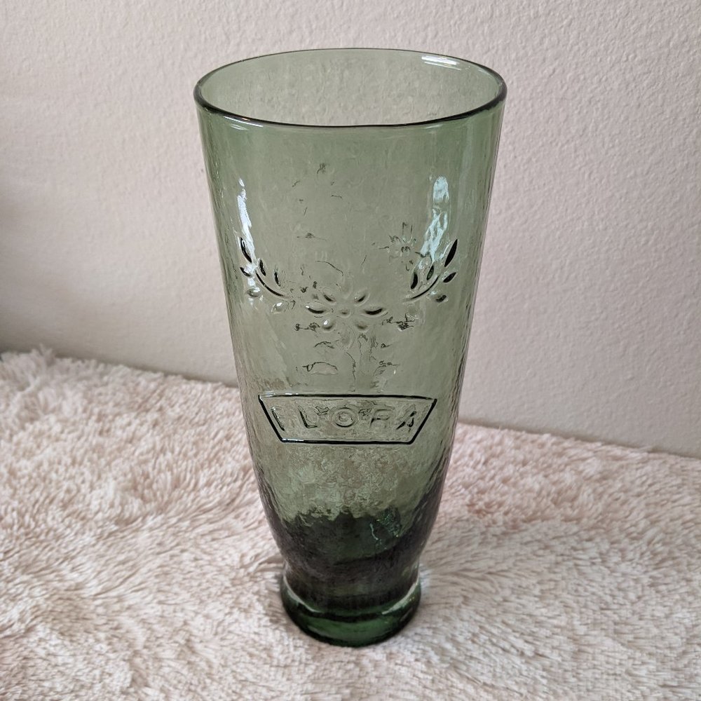 Green Glass Flora Vase